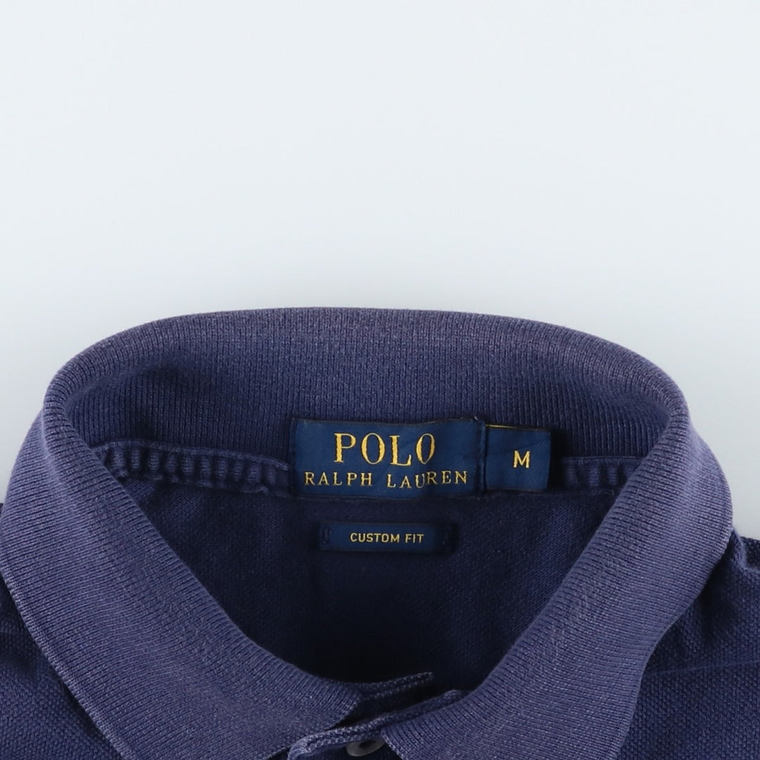 Ralph Lauren POLO RALPH LAUREN CUSTOM SLIM FIT American flag print Big Pony short-sleeved polo shirt, men's size M equivalent. cotton blue type Vintage Second Hand