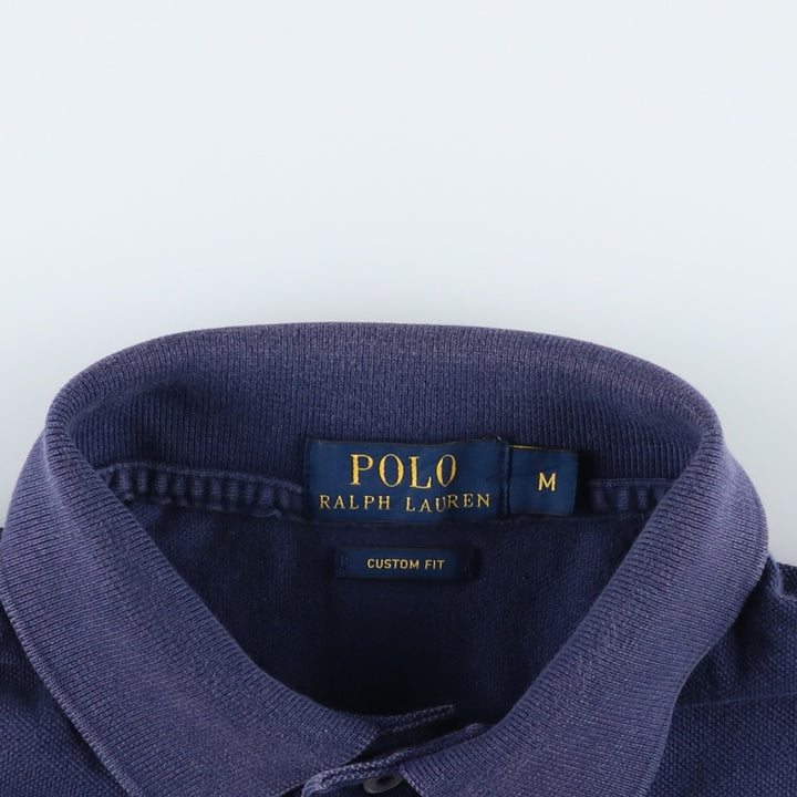 Ralph Lauren POLO RALPH LAUREN CUSTOM SLIM FIT American flag print Big Pony short-sleeved polo shirt, men's size M equivalent. cotton blue type Vintage Second Hand