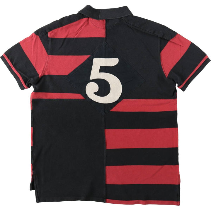 Ralph Lauren POLO RALPH LAUREN CUSTOM FIT Short-Sleeve Striped Polo Shirt, Men's Size XL (approx.) cotton red type Vintage Second Hand