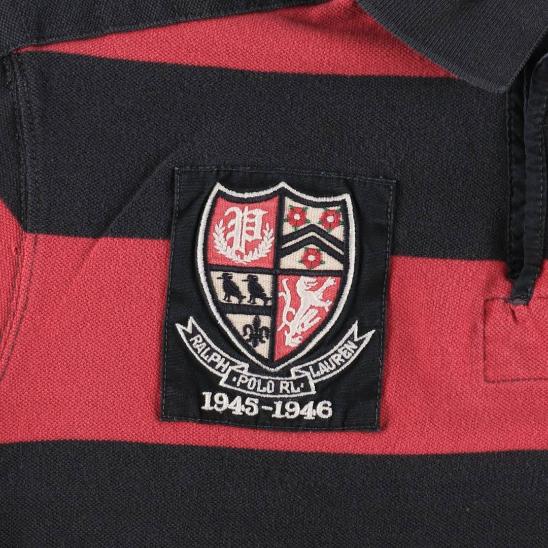 Ralph Lauren POLO RALPH LAUREN CUSTOM FIT Short-Sleeve Striped Polo Shirt, Men's Size XL (approx.) cotton red type Vintage Second Hand