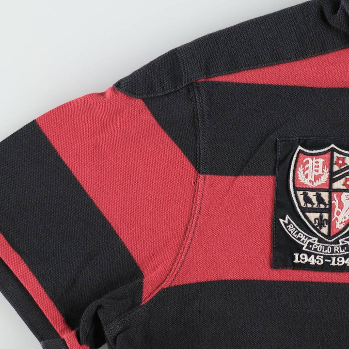 Ralph Lauren POLO RALPH LAUREN CUSTOM FIT Short-Sleeve Striped Polo Shirt, Men's Size XL (approx.) cotton red type Vintage Second Hand