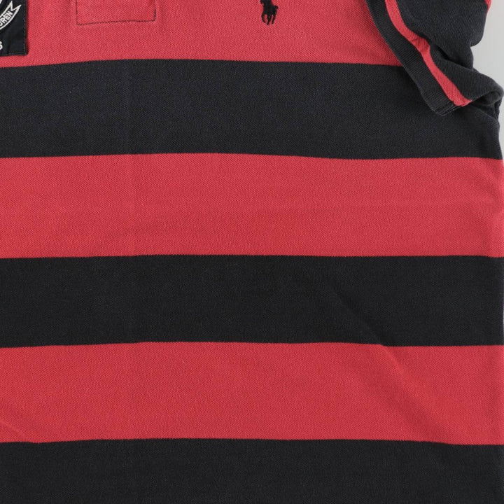 Ralph Lauren POLO RALPH LAUREN CUSTOM FIT Short-Sleeve Striped Polo Shirt, Men's Size XL (approx.) cotton red type Vintage Second Hand