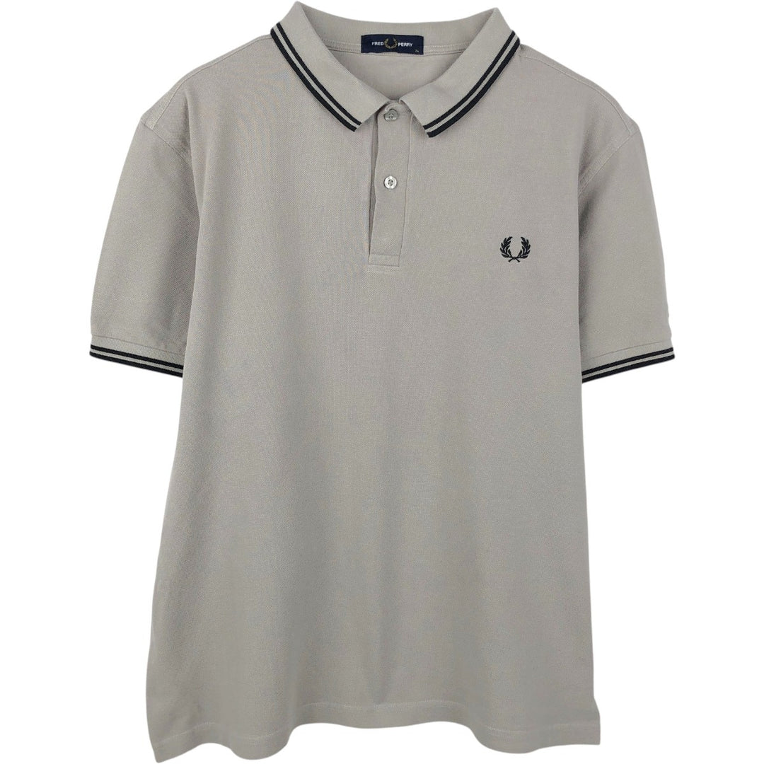 Fred Perry short-sleeved polo shirt, men's size XL cotton gray type Vintage Second Hand