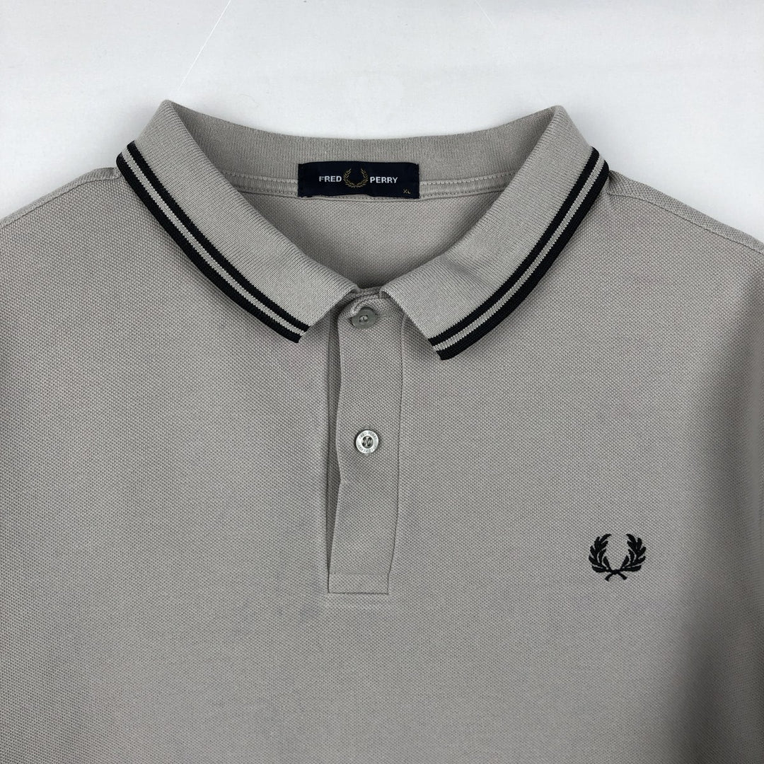 Fred Perry short-sleeved polo shirt, men's size XL cotton gray type Vintage Second Hand