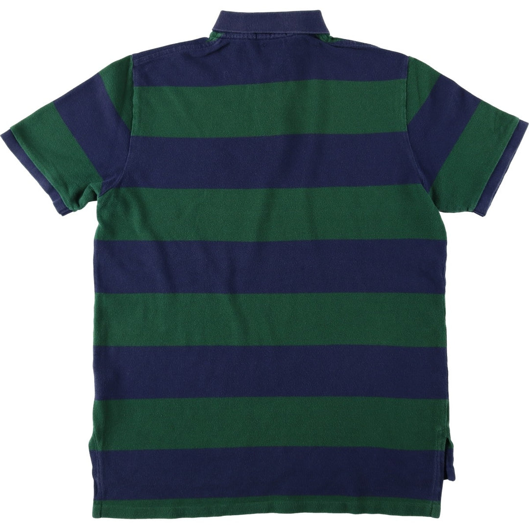 Ralph Lauren POLO RALPH LAUREN CUSTOM FIT short sleeve striped polo shirt men's size L cotton navy blue type Vintage Second Hand
