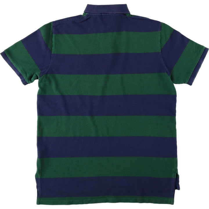 Ralph Lauren POLO RALPH LAUREN CUSTOM FIT short sleeve striped polo shirt men's size L cotton navy blue type Vintage Second Hand