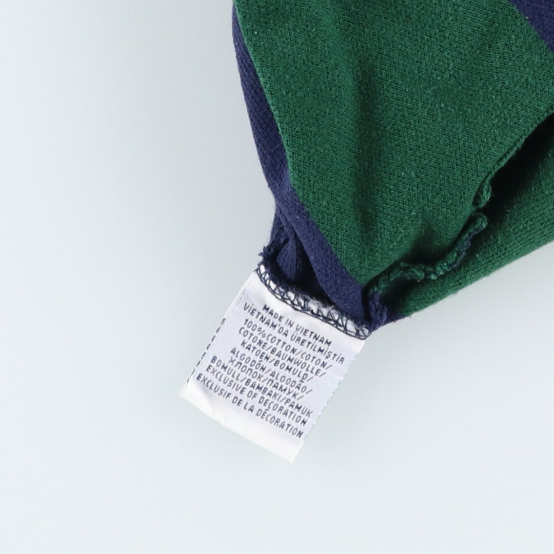 Ralph Lauren POLO RALPH LAUREN CUSTOM FIT short sleeve striped polo shirt men's size L cotton navy blue type Vintage Second Hand