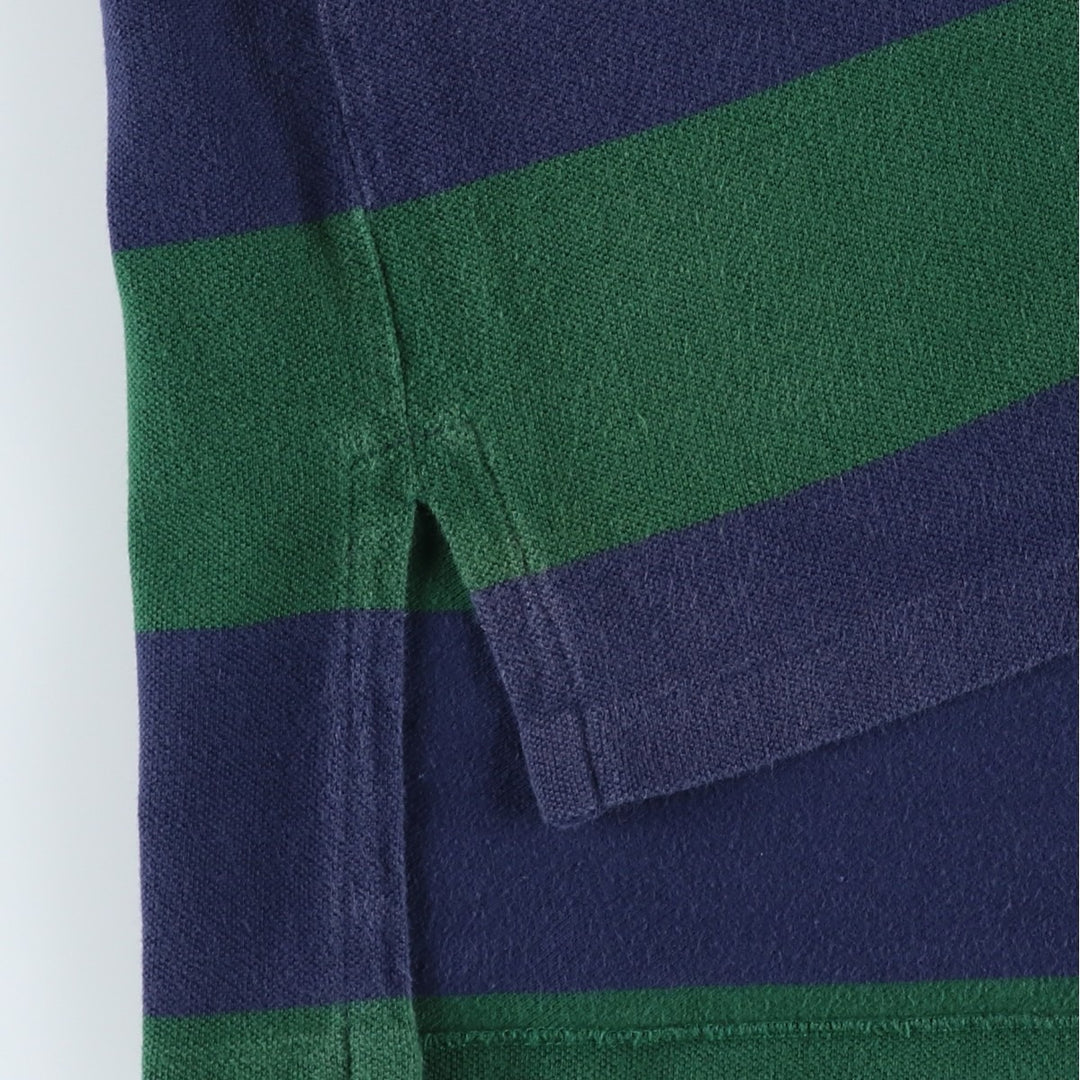 Ralph Lauren POLO RALPH LAUREN CUSTOM FIT short sleeve striped polo shirt men's size L cotton navy blue type Vintage Second Hand