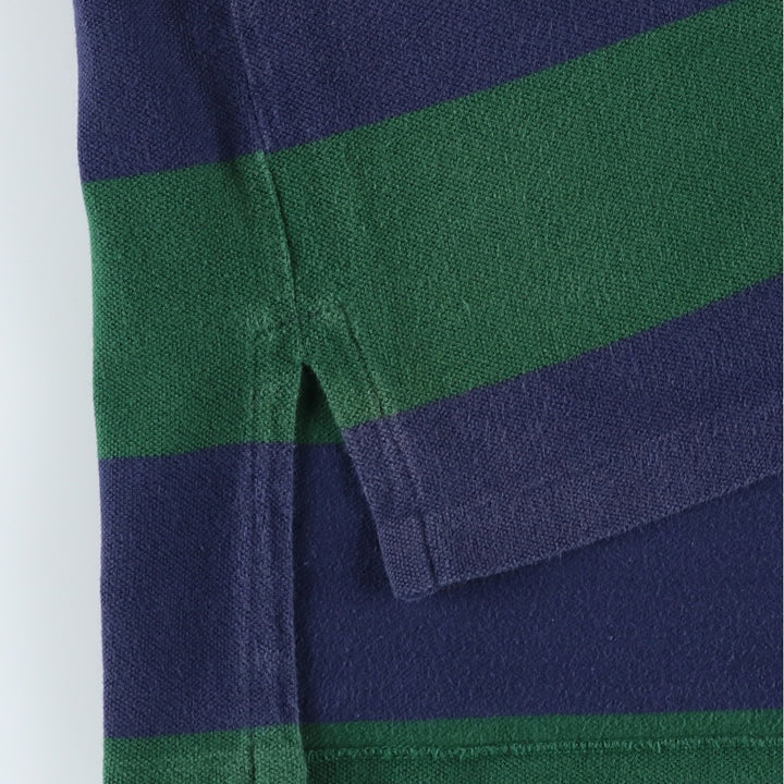 Ralph Lauren POLO RALPH LAUREN CUSTOM FIT short sleeve striped polo shirt men's size L cotton navy blue type Vintage Second Hand