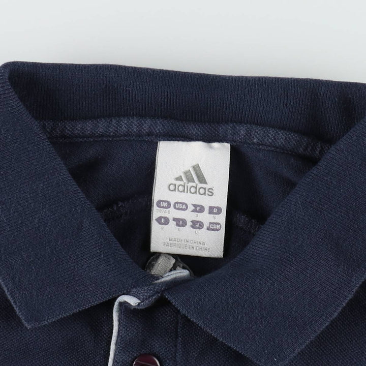 Adidas UEFA Champions League Premier League Chelsea FC Short-Sleeve Polo Shirt (Men's Size L) cotton navy blue type Vintage Second Hand