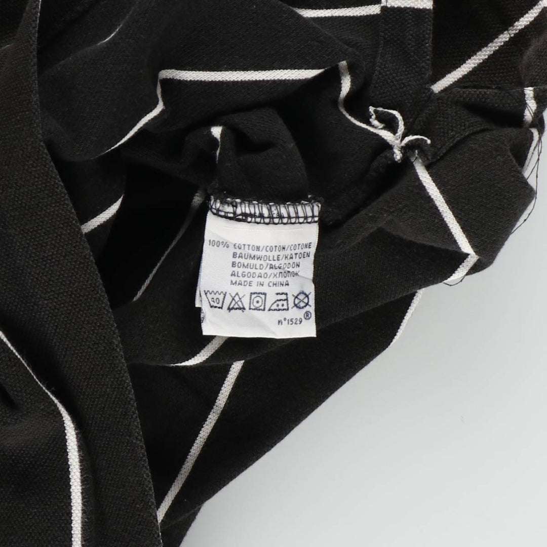 Ralph Lauren POLO by Ralph Lauren CUSTOM FIT short sleeve striped polo shirt men's XXL equivalent cotton black type Vintage Second Hand