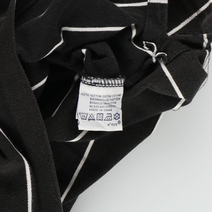 Ralph Lauren POLO by Ralph Lauren CUSTOM FIT short sleeve striped polo shirt men's XXL equivalent cotton black type Vintage Second Hand