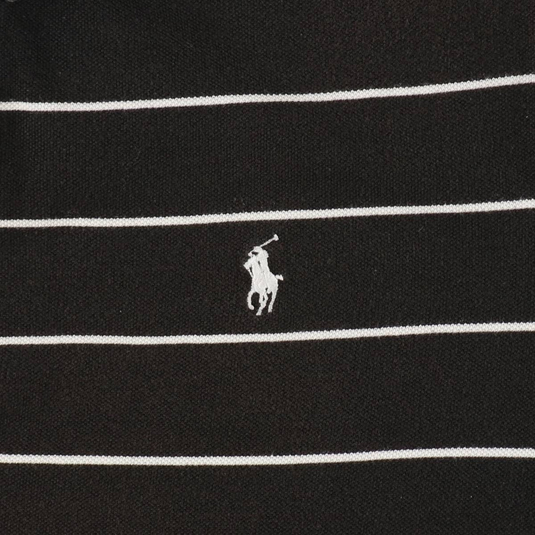 Ralph Lauren POLO by Ralph Lauren CUSTOM FIT short sleeve striped polo shirt men's XXL equivalent cotton black type Vintage Second Hand