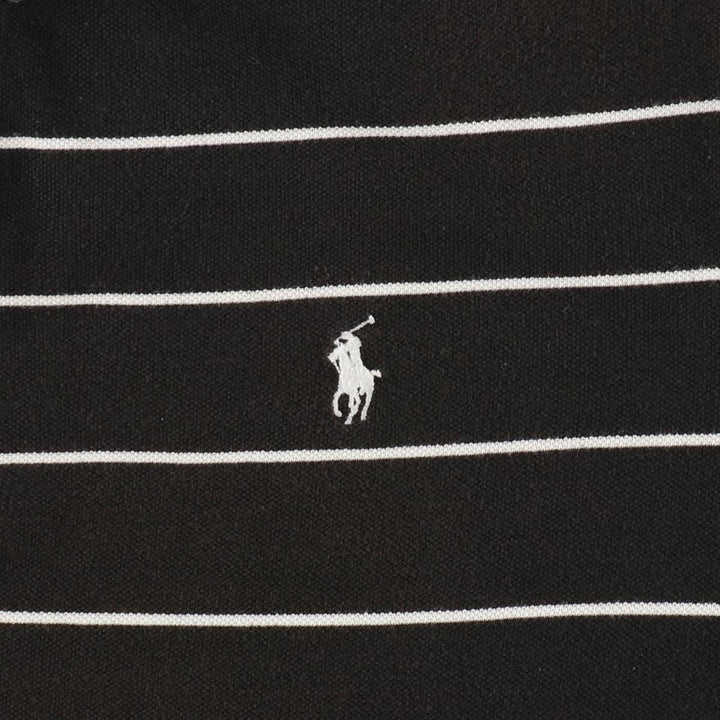 Ralph Lauren POLO by Ralph Lauren CUSTOM FIT short sleeve striped polo shirt men's XXL equivalent cotton black type Vintage Second Hand