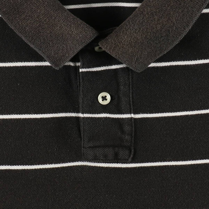 Ralph Lauren POLO by Ralph Lauren CUSTOM FIT short sleeve striped polo shirt men's XXL equivalent cotton black type Vintage Second Hand