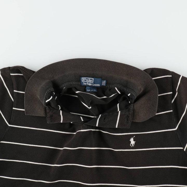 Ralph Lauren POLO by Ralph Lauren CUSTOM FIT short sleeve striped polo shirt men's XXL equivalent cotton black type Vintage Second Hand
