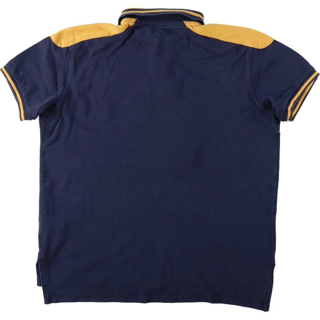 Ralph Lauren POLO RALPH LAUREN CUSTOM FIT short-sleeved rugby shirt, men's size L cotton navy blue type Vintage Second Hand