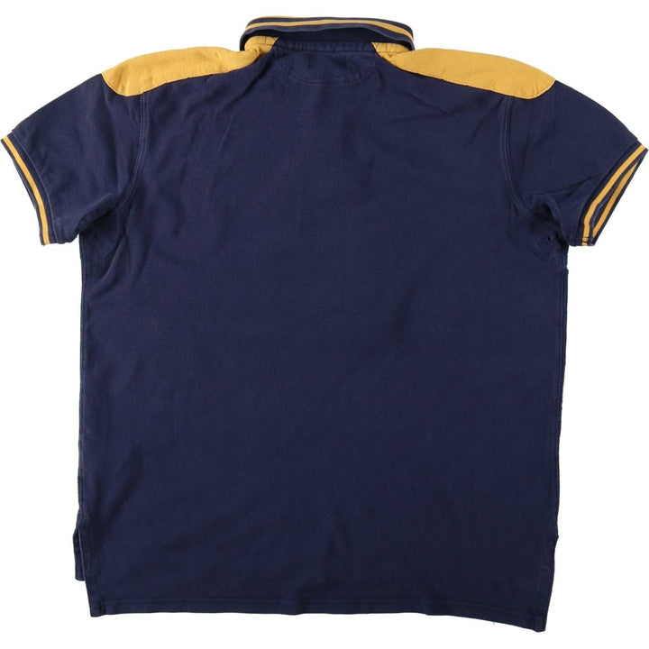 Ralph Lauren POLO RALPH LAUREN CUSTOM FIT short-sleeved rugby shirt, men's size L cotton navy blue type Vintage Second Hand