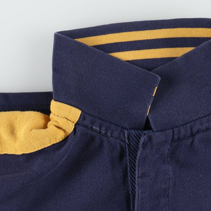 Ralph Lauren POLO RALPH LAUREN CUSTOM FIT short-sleeved rugby shirt, men's size L cotton navy blue type Vintage Second Hand