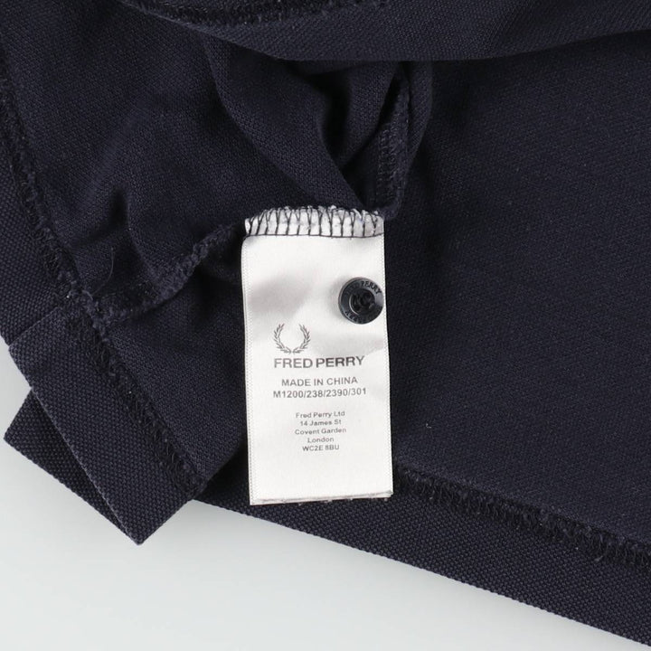 Fred Perry short-sleeved polo shirt, men's size XL cotton navy blue type Vintage Second Hand