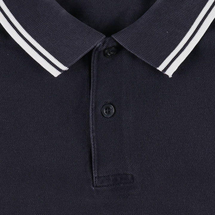 Fred Perry short-sleeved polo shirt, men's size XL cotton navy blue type Vintage Second Hand