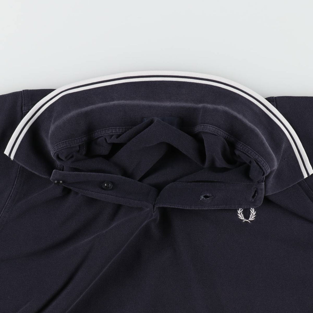 Fred Perry short-sleeved polo shirt, men's size XL cotton navy blue type Vintage Second Hand