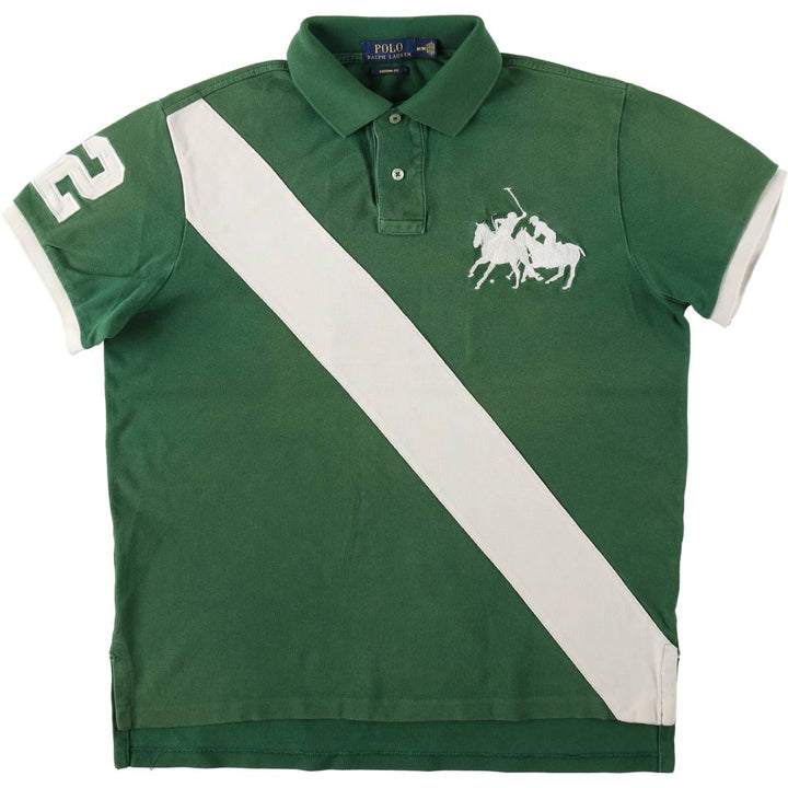 Ralph Lauren POLO RALPH LAUREN CUSTOM FIT short sleeve polo shirt men's M equivalent cotton green type Vintage Second Hand