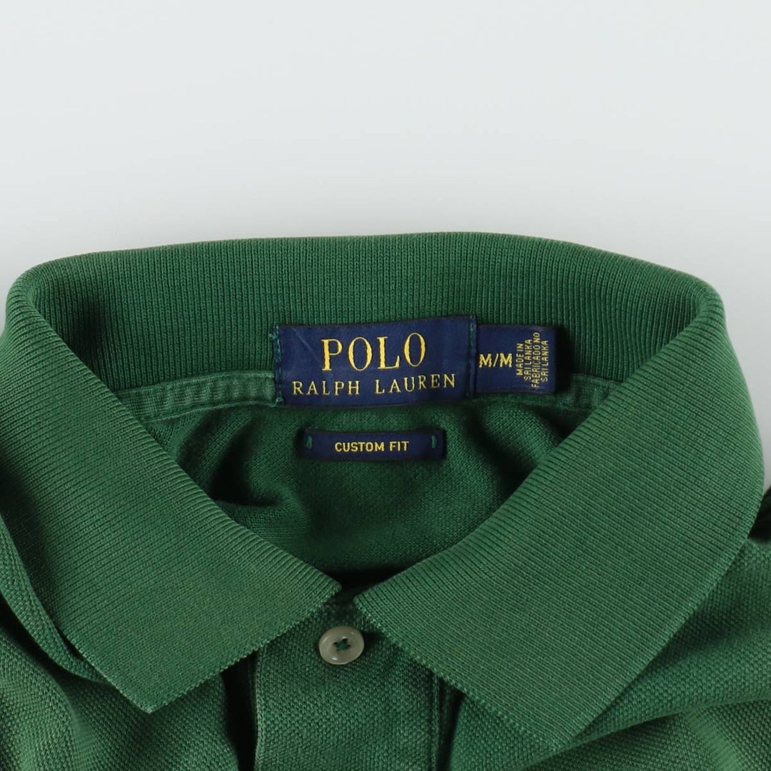 Ralph Lauren POLO RALPH LAUREN CUSTOM FIT short sleeve polo shirt men's M equivalent cotton green type Vintage Second Hand