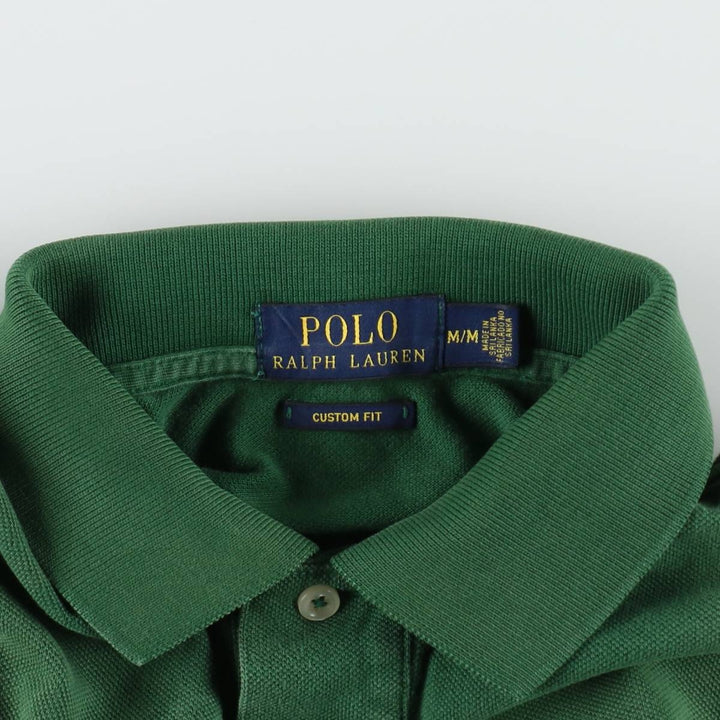 Ralph Lauren POLO RALPH LAUREN CUSTOM FIT short sleeve polo shirt men's M equivalent cotton green type Vintage Second Hand