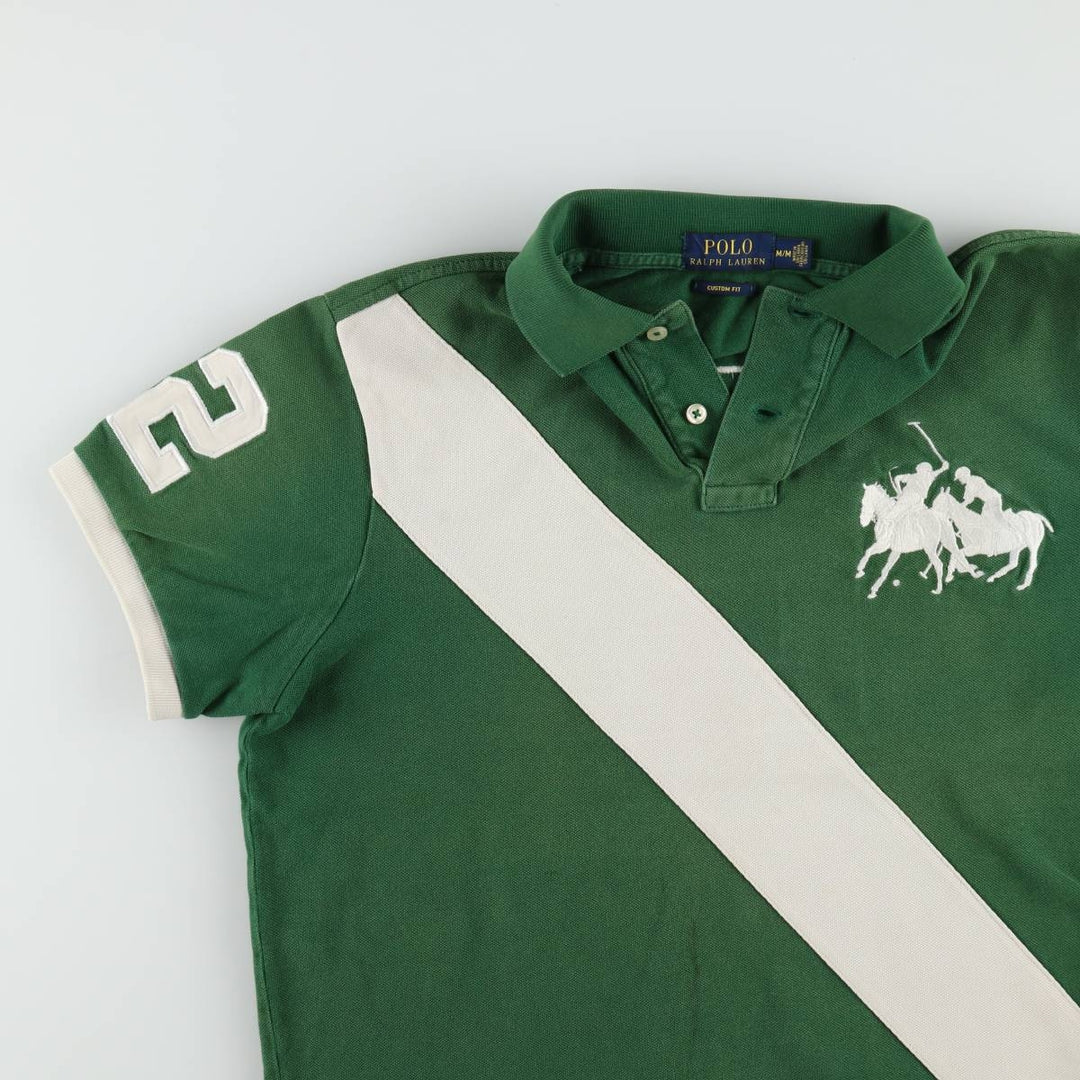 Ralph Lauren POLO RALPH LAUREN CUSTOM FIT short sleeve polo shirt men's M equivalent cotton green type Vintage Second Hand