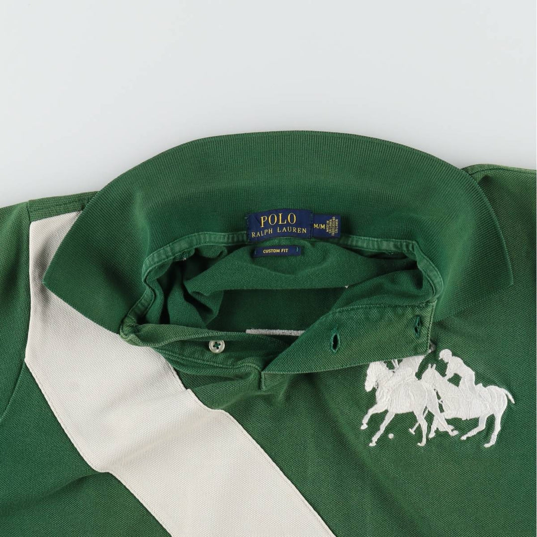Ralph Lauren POLO RALPH LAUREN CUSTOM FIT short sleeve polo shirt men's M equivalent cotton green type Vintage Second Hand