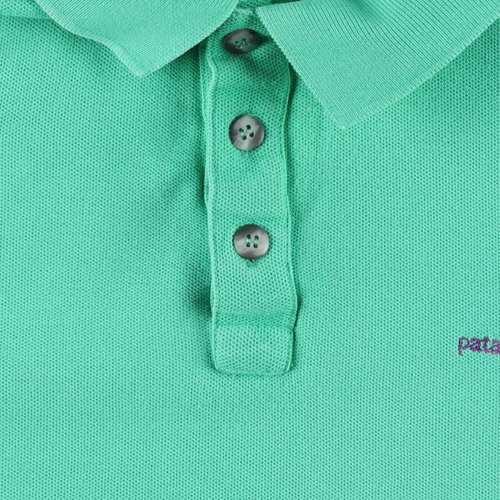1990'S Patagonia 52821S2 Short Sleeve Polo Shirt, Men's Size XL (Equivalent), Vintage cotton Emerald green Vintage Second Hand