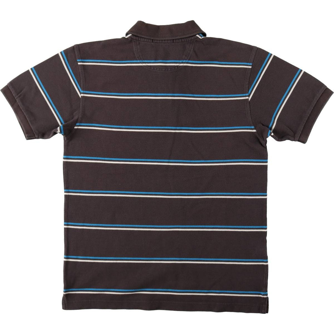 Fred Perry multi-stripe short-sleeved striped polo shirt, men's size M (approx.) cotton brown type Vintage Second Hand
