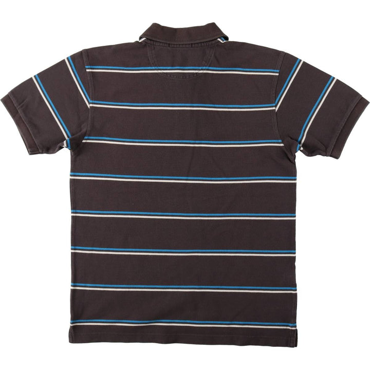 Fred Perry multi-stripe short-sleeved striped polo shirt, men's size M (approx.) cotton brown type Vintage Second Hand