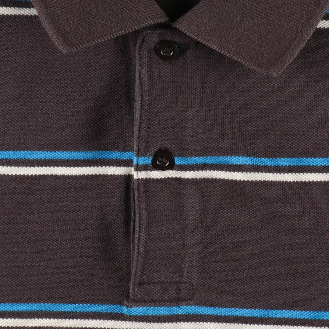 Fred Perry multi-stripe short-sleeved striped polo shirt, men's size M (approx.) cotton brown type Vintage Second Hand