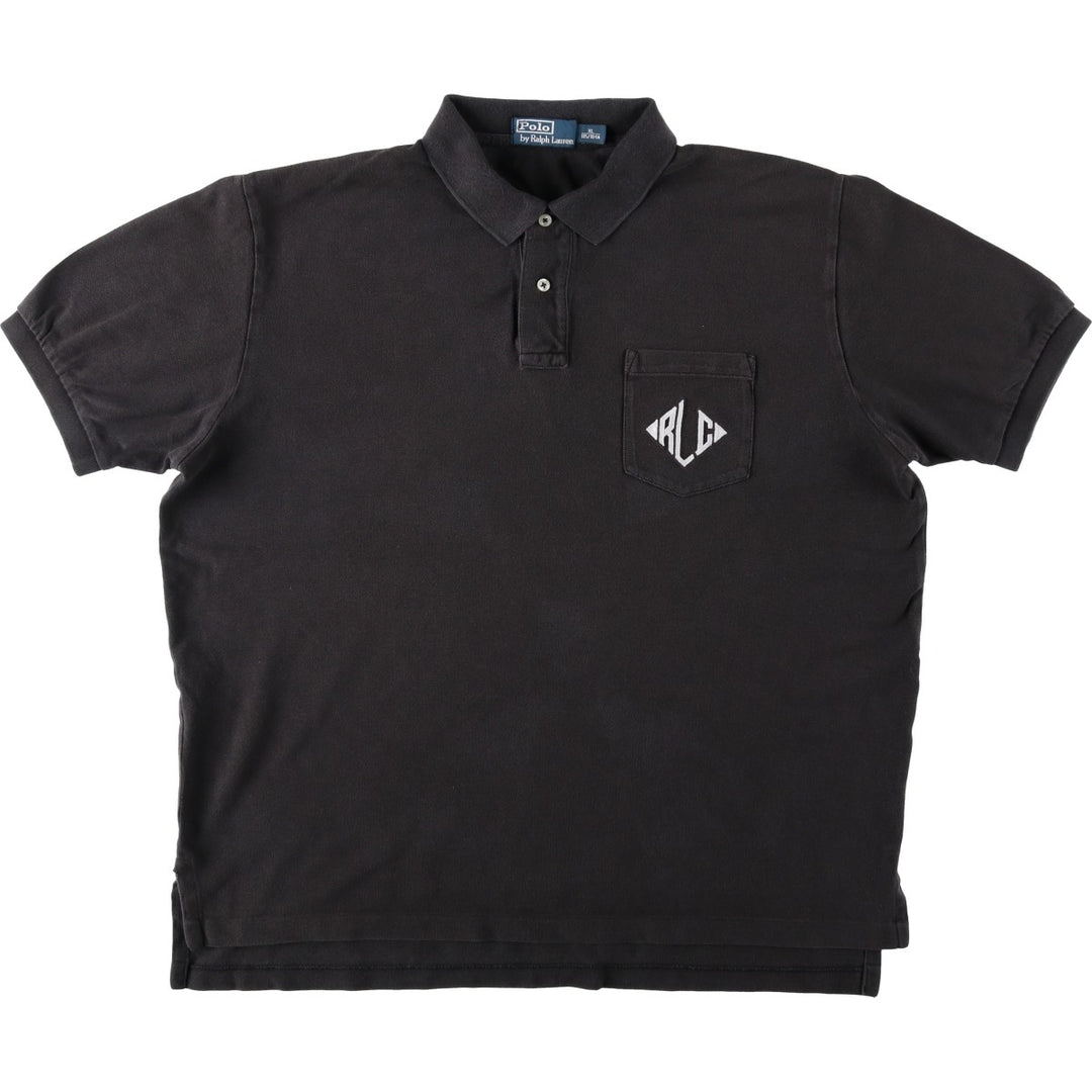 Ralph Lauren POLO by Ralph Lauren short sleeve polo shirt, men's XL size cotton black type Vintage Second Hand