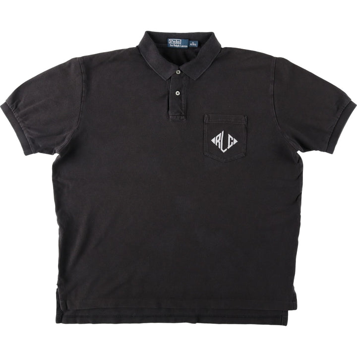 Ralph Lauren POLO by Ralph Lauren short sleeve polo shirt, men's XL size cotton black type Vintage Second Hand