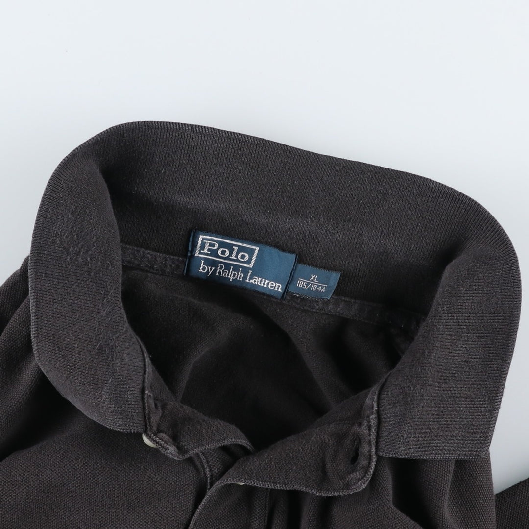 Ralph Lauren POLO by Ralph Lauren short sleeve polo shirt, men's XL size cotton black type Vintage Second Hand