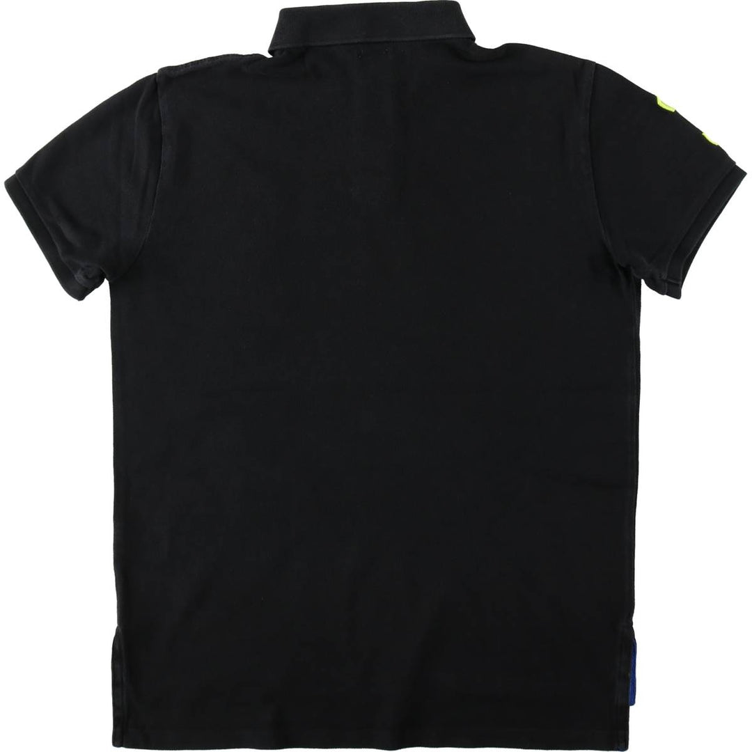 Ralph Lauren POLO RALPH LAUREN CUSTOM FIT Big Pony Short Sleeve Polo Shirt, Men's Size Medium cotton black type Vintage Second Hand