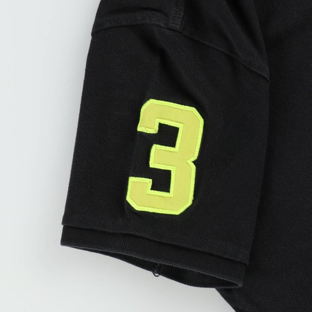 Ralph Lauren POLO RALPH LAUREN CUSTOM FIT Big Pony Short Sleeve Polo Shirt, Men's Size Medium cotton black type Vintage Second Hand