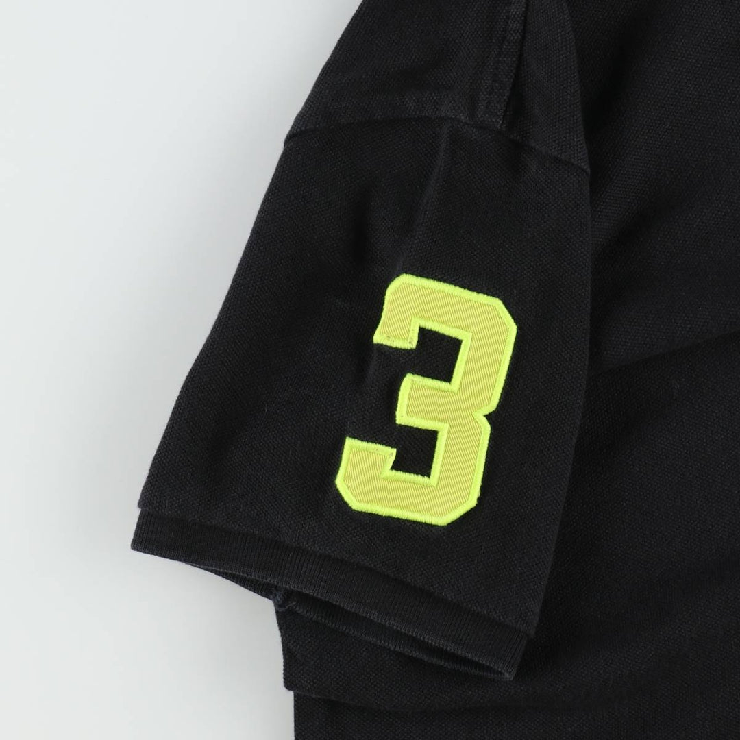 Ralph Lauren POLO RALPH LAUREN CUSTOM FIT Big Pony Short Sleeve Polo Shirt, Men's Size Medium cotton black type Vintage Second Hand