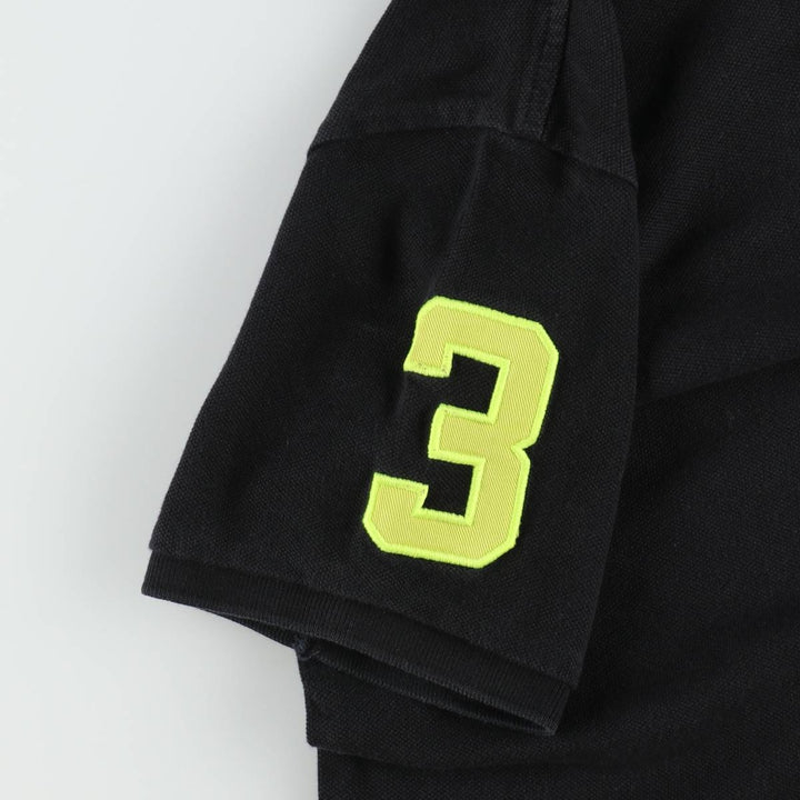 Ralph Lauren POLO RALPH LAUREN CUSTOM FIT Big Pony Short Sleeve Polo Shirt, Men's Size Medium cotton black type Vintage Second Hand
