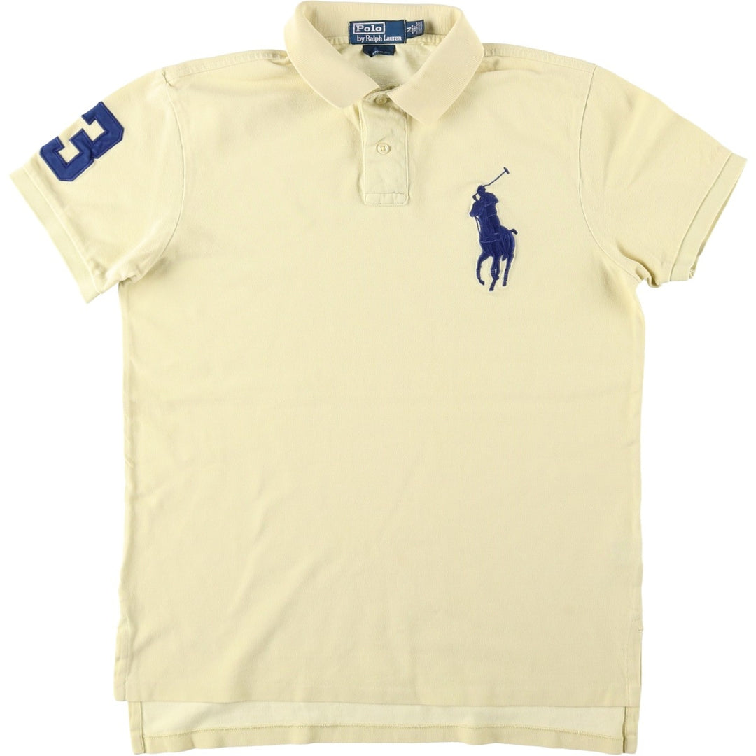 Ralph Lauren POLO by Ralph Lauren CUSTOM FIT Big Pony Short Sleeve Polo Shirt Men's M size cotton yellow type Vintage Second Hand
