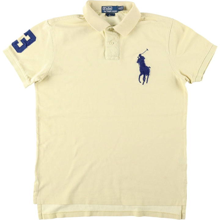 Ralph Lauren POLO by Ralph Lauren CUSTOM FIT Big Pony Short Sleeve Polo Shirt Men's M size cotton yellow type Vintage Second Hand