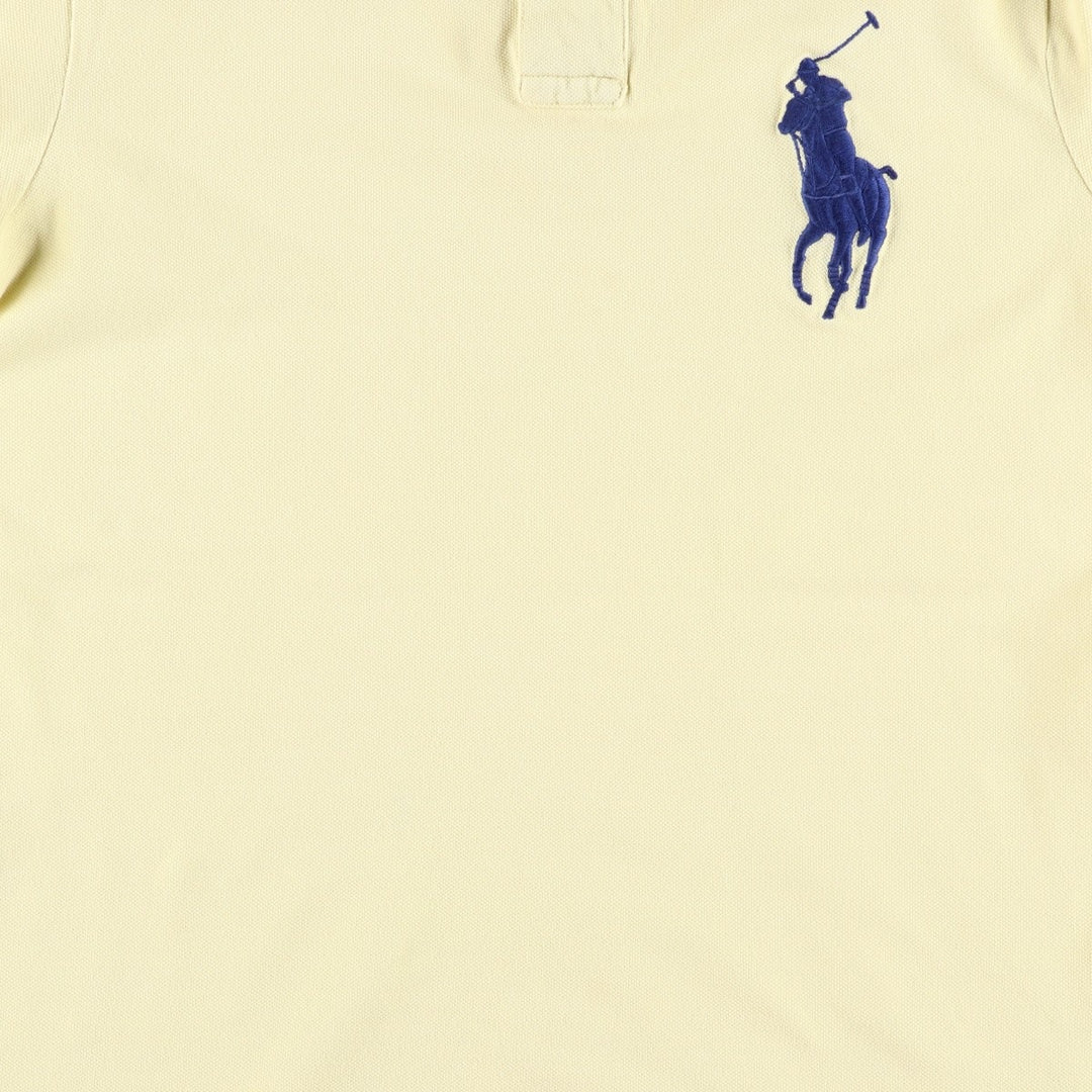 Ralph Lauren POLO by Ralph Lauren CUSTOM FIT Big Pony Short Sleeve Polo Shirt Men's M size cotton yellow type Vintage Second Hand