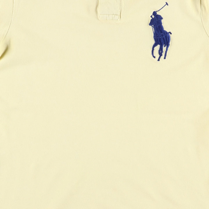 Ralph Lauren POLO by Ralph Lauren CUSTOM FIT Big Pony Short Sleeve Polo Shirt Men's M size cotton yellow type Vintage Second Hand