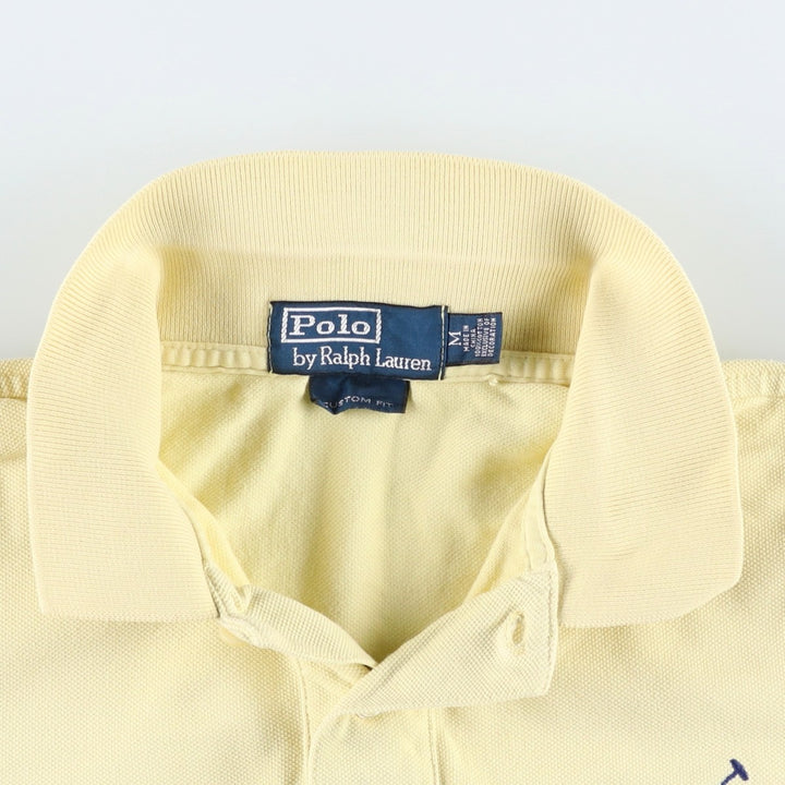 Ralph Lauren POLO by Ralph Lauren CUSTOM FIT Big Pony Short Sleeve Polo Shirt Men's M size cotton yellow type Vintage Second Hand