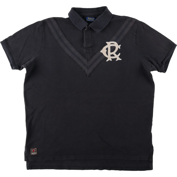 Ralph Lauren POLO RALPH LAUREN CUSTOM FIT short sleeve polo shirt men's XL equivalent cotton black type Vintage Second Hand