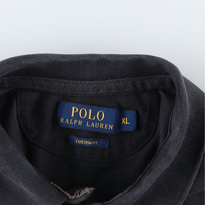 Ralph Lauren POLO RALPH LAUREN CUSTOM FIT short sleeve polo shirt men's XL equivalent cotton black type Vintage Second Hand