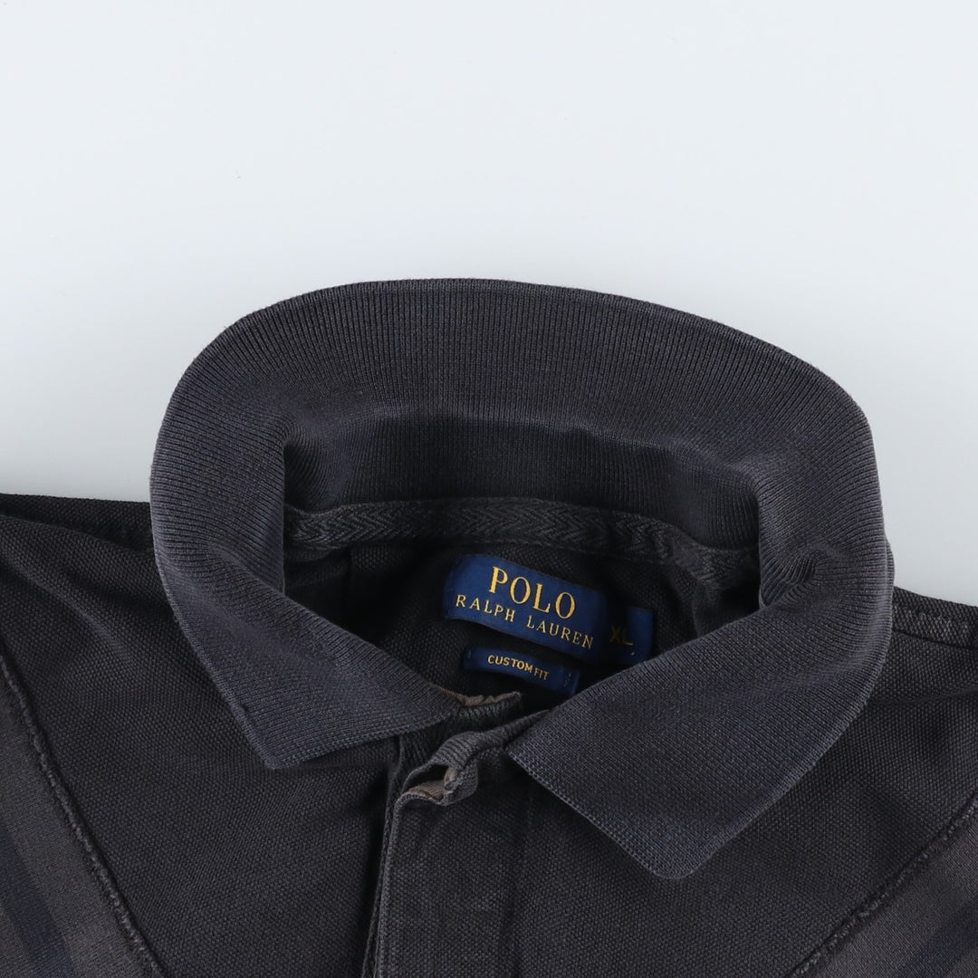 Ralph Lauren POLO RALPH LAUREN CUSTOM FIT short sleeve polo shirt men's XL equivalent cotton black type Vintage Second Hand